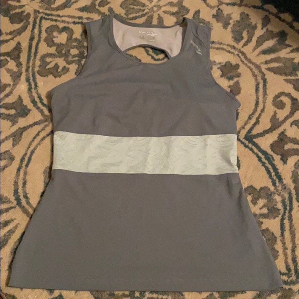 Saucony Grey running tank size medium